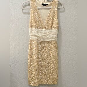 BCBG Beige Sequin Dress Size S